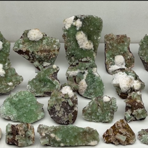 Apophyllite Green Dark Color Crystals Bunch With Mordenite Lot #AM-10