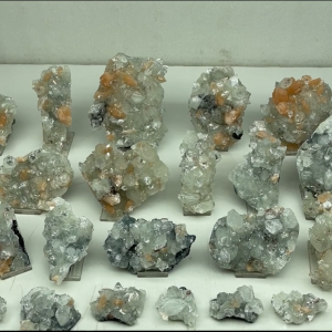 Pointed Glossy Apophyllite Crystals Bunch With Orange Stilbite Lot-71
