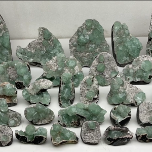 Dark Green Apophyllite Top quality Crystals bunch on Micro Heulandite matrix Lot