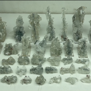 Apophyllite Glossy Pointed Crystals With Stilbite on Chalcedony stalactite Lot