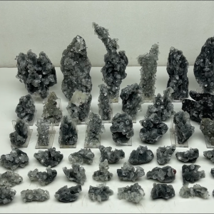Apophyllite Pointed Crystals On Black Chalcedony Lot-134